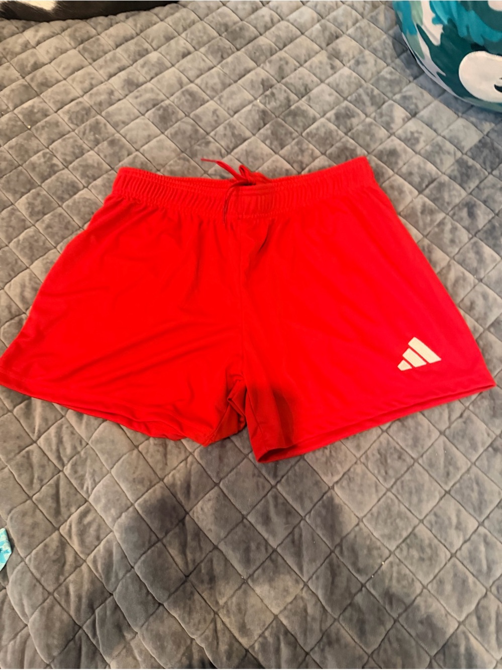 adidas Women’s Bright Red Athletic Shorts with Logo